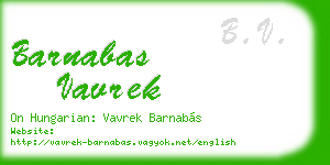 barnabas vavrek business card